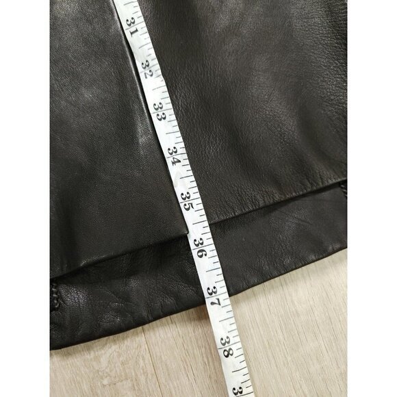 Cole Haan Genuine Lambskin Coat Trench Long Jacket Button Up Womens 10 - Picture 9 of 10